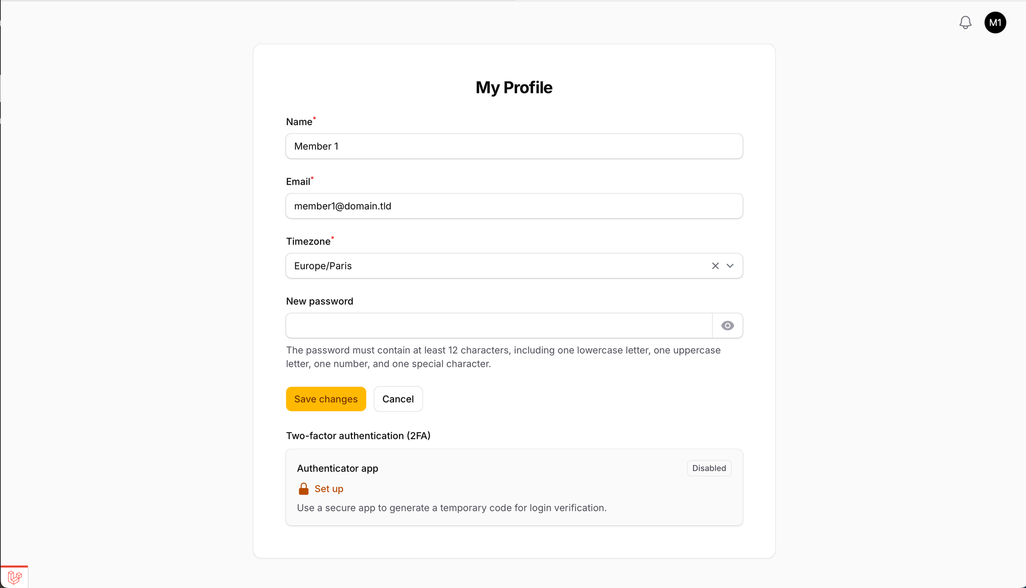 Laravel Filament Member Panel Profile
