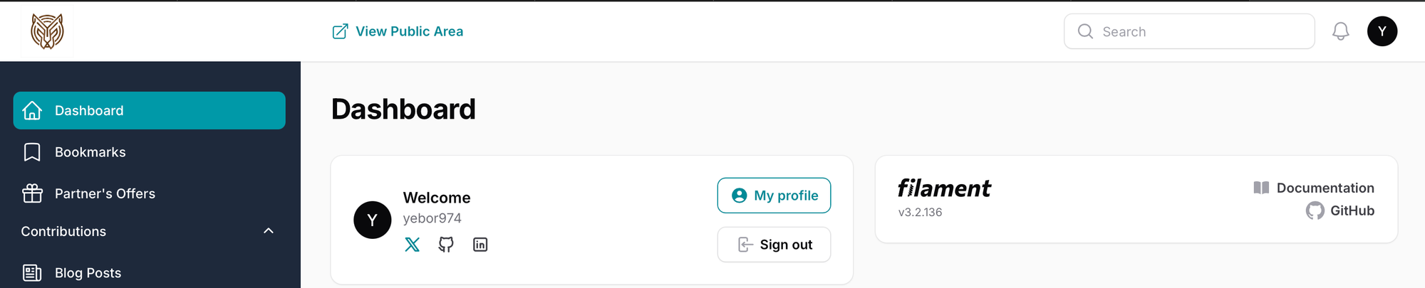 Filament Tenant Panel Dashboard Example - Styling