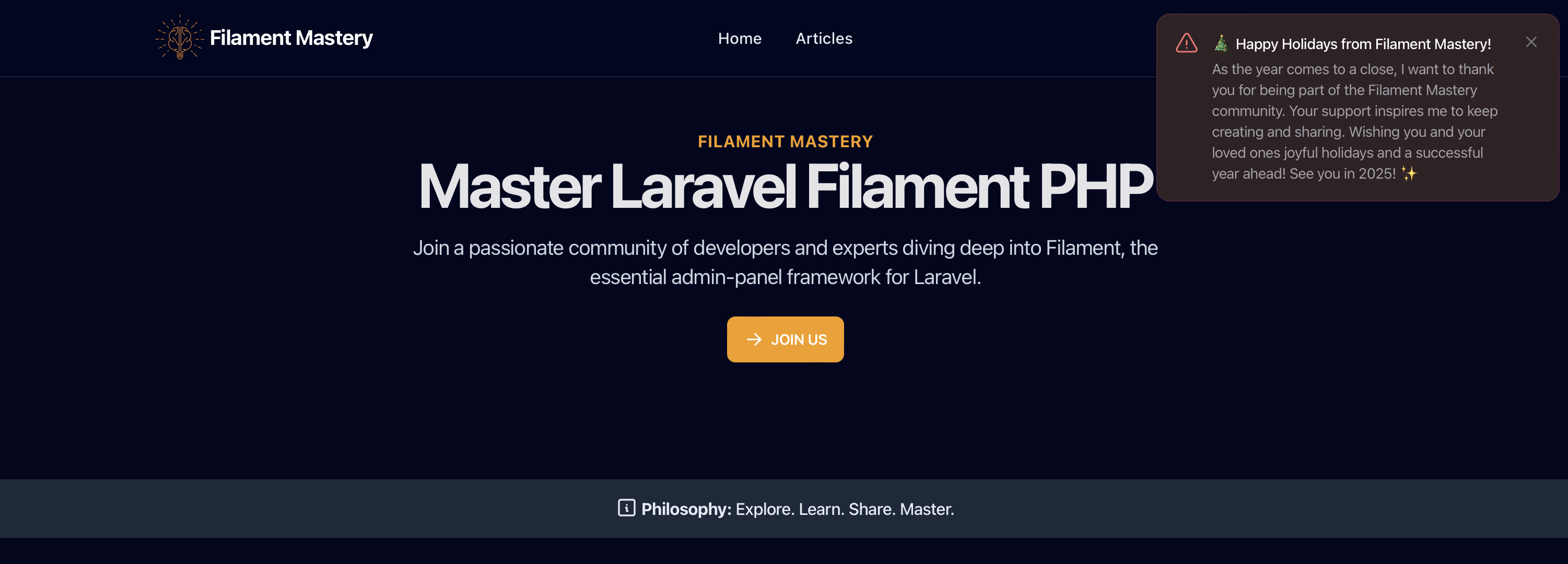 Filament Mastery Public Alert Notification