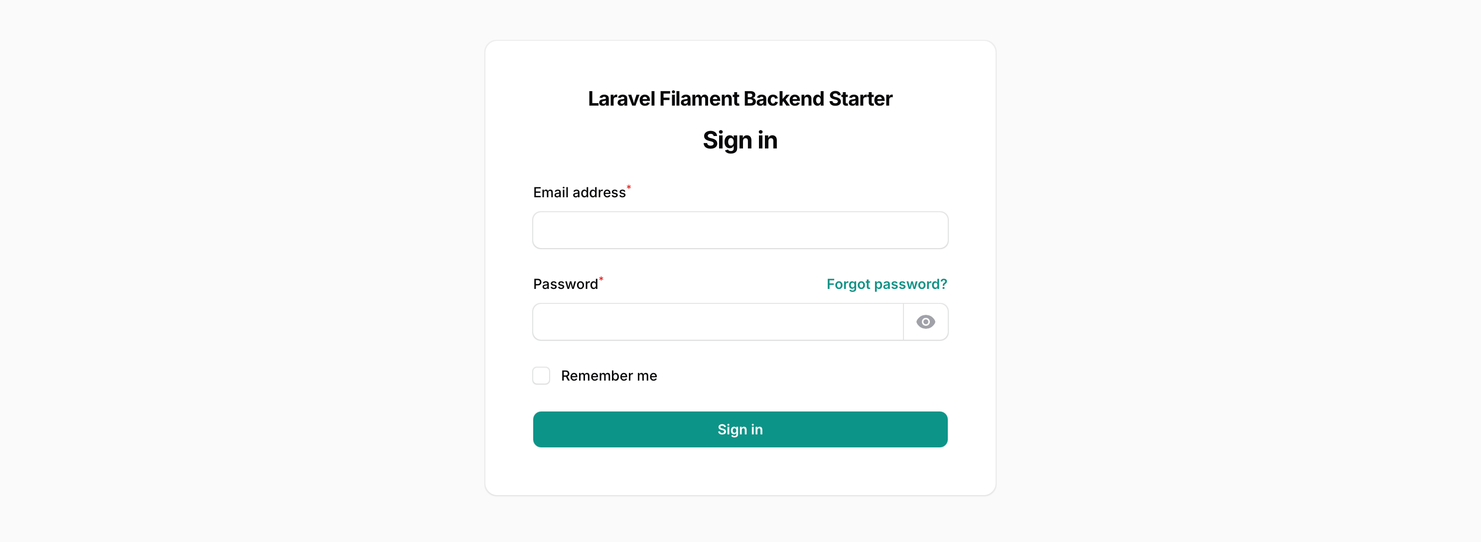 Laravel Filament Backend Login Page – Secure Access