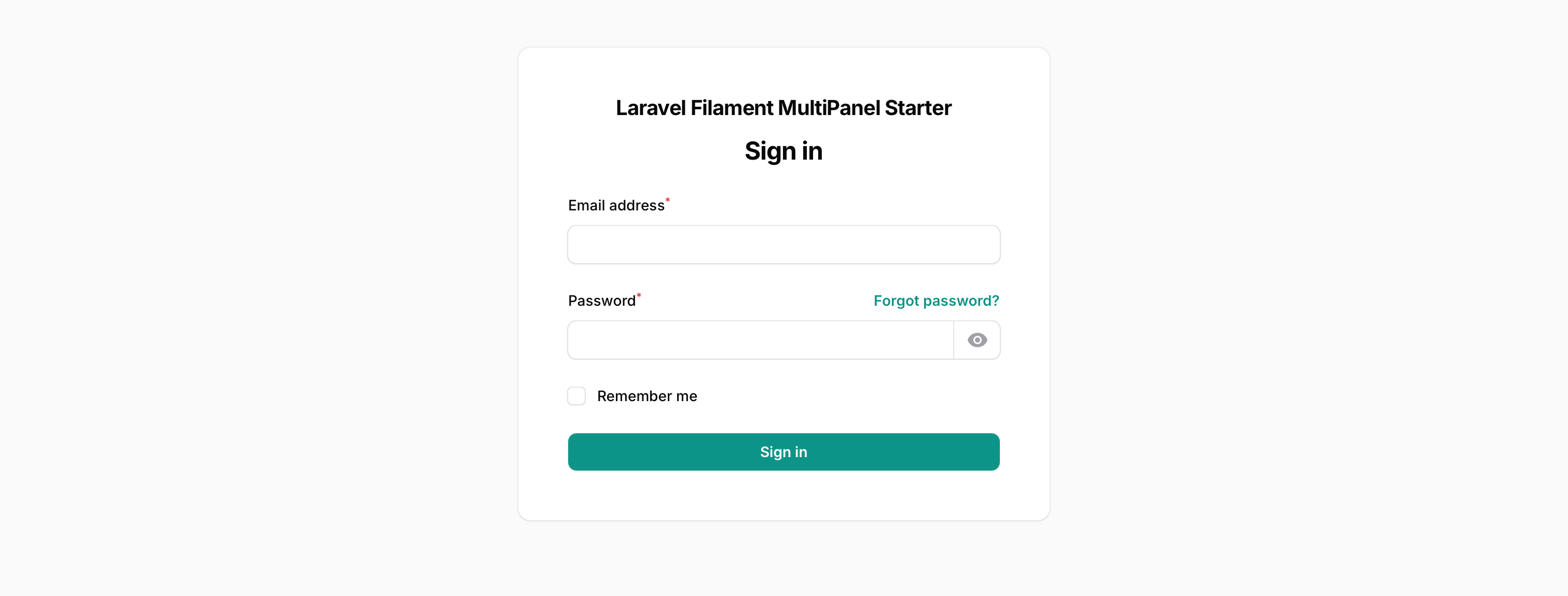 Laravel Filament Backend Login Page – Secure Access